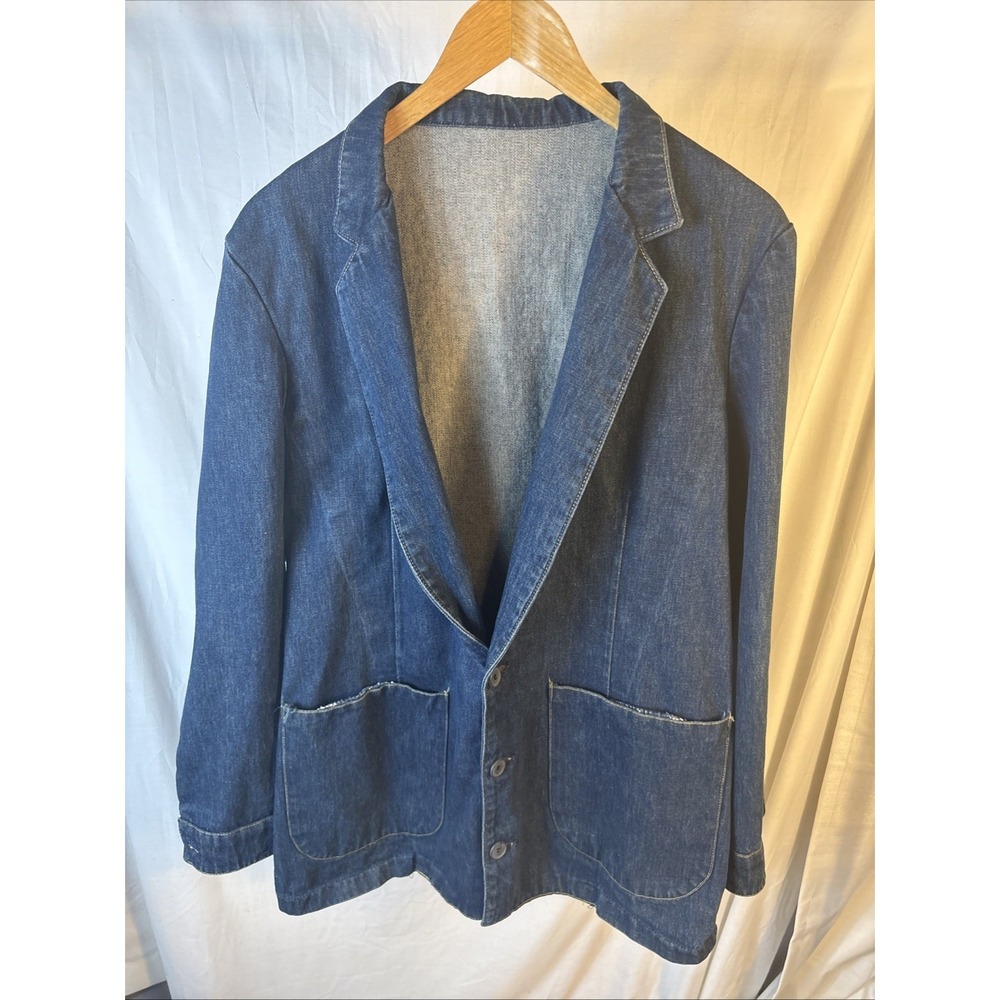 Vtg Lee Separate-Lees (tag-44L) Denim Blazer 70s Sport Jacket USA Union Made